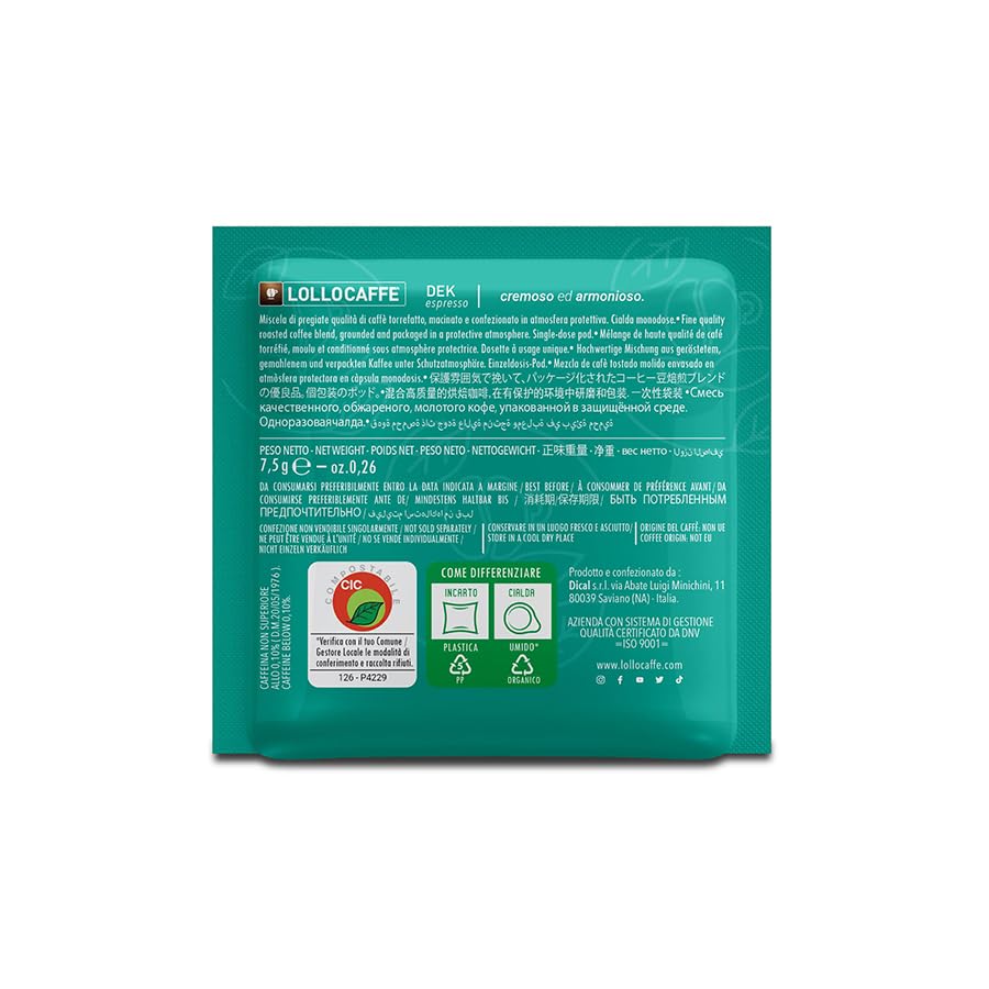 Lollo Caffè CIALDE Miscela Dek cialde 150 pezzi diametro 44 mm