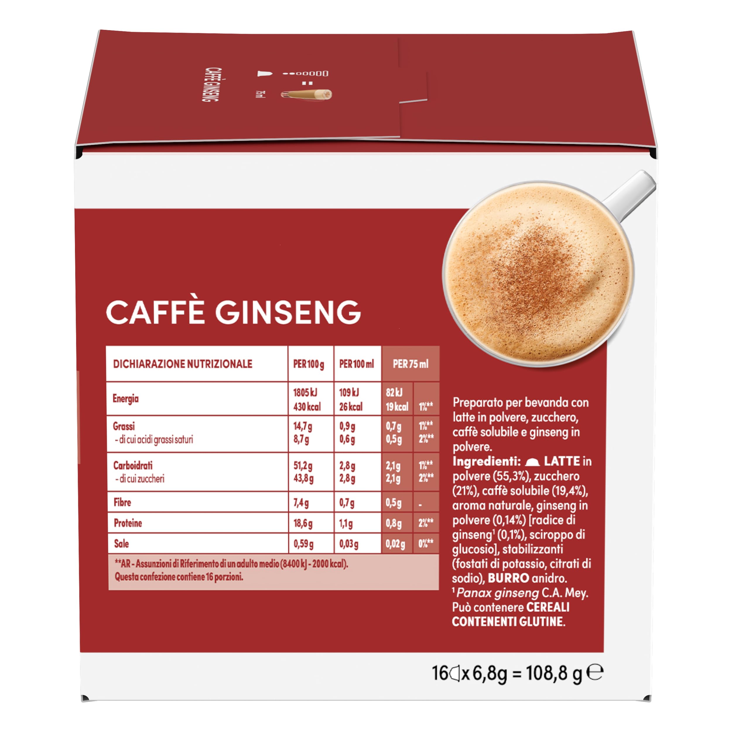 NESCAFÉ Dolce Gusto Caffè Ginseng capsule 96 pezzi con ginseng coreano