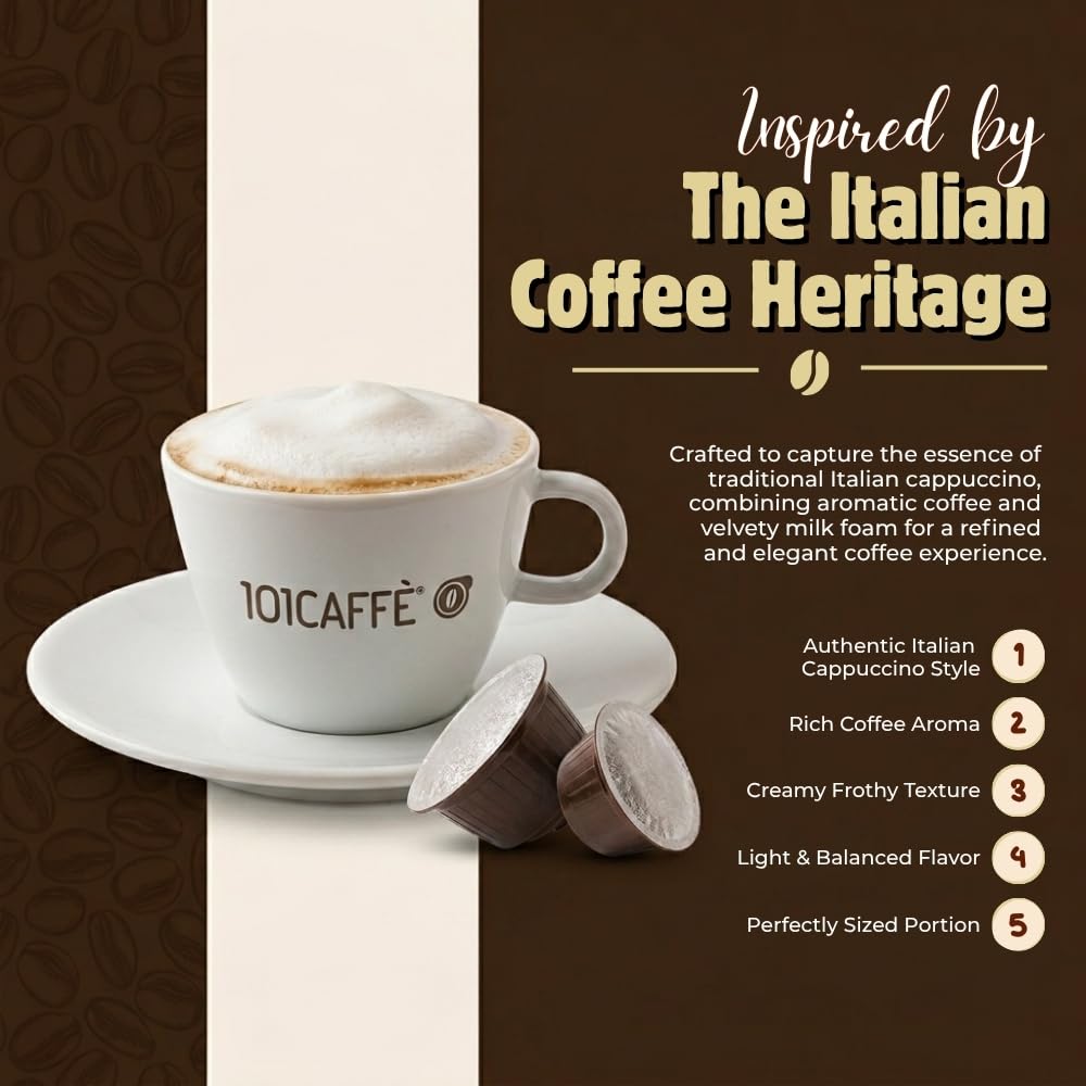 101 Caffè Bevande Golose Cappuccino bevanda in capsule 12 pezzi al latte