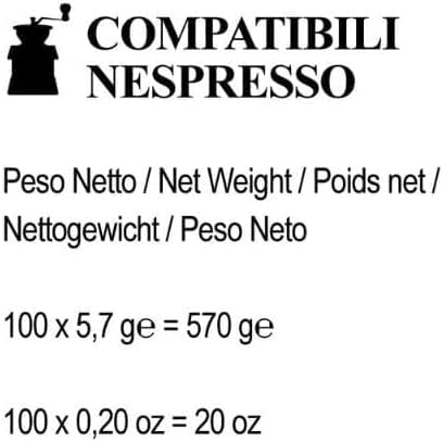 Caffè dal Mondo Selezione Oro capsule compatibili Nespresso 100 pezzi, 100% Arabica