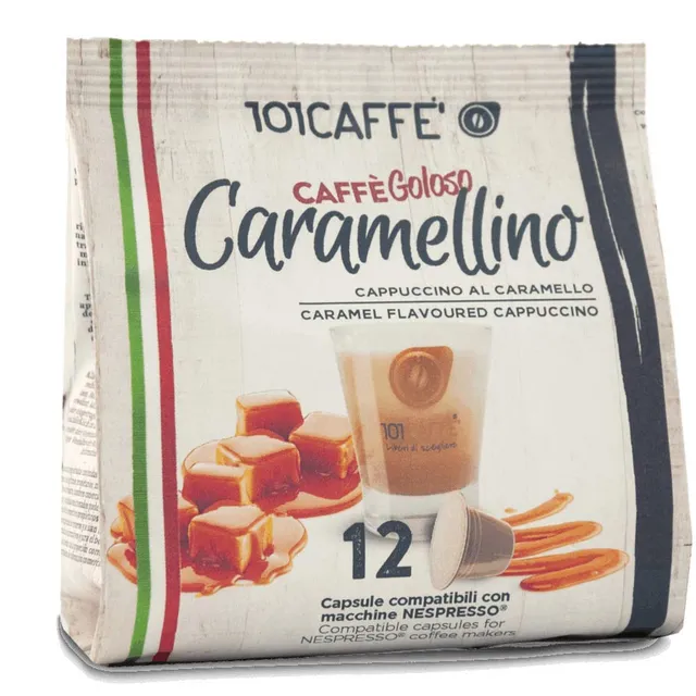 101 Caffè BEVANDE GOLOSE Caramellino capsule 12 pezzi cappuccino al caramello
