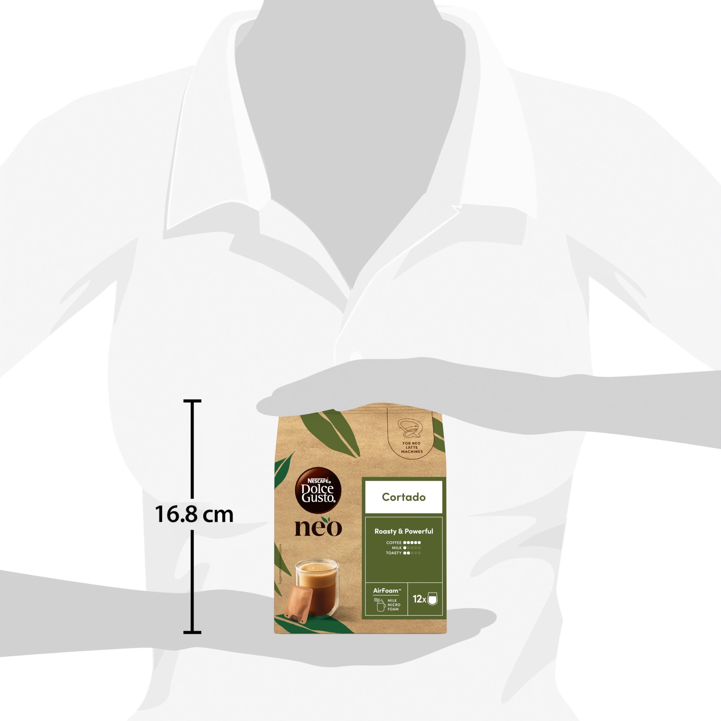 NESCAFÉ Dolce Gusto NEO Cortado caffè in capsule 12 bustine, schiuma di latte