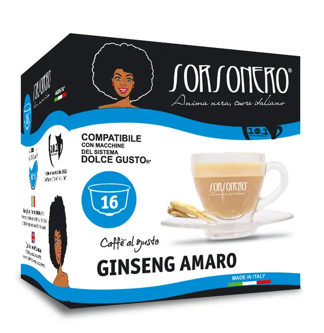Greco Caffè Bevande Solubili 100% Ginseng Amaro bevanda 16 capsule