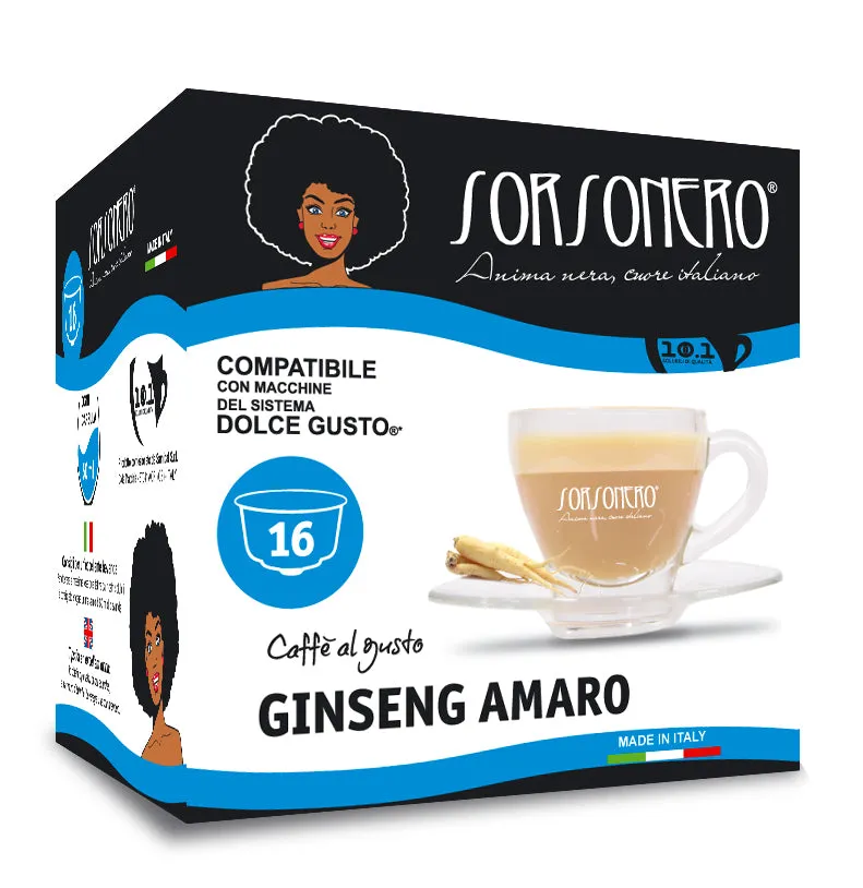 Greco Caffè Bevande Solubili 100% Ginseng Amaro bevanda 16 capsule