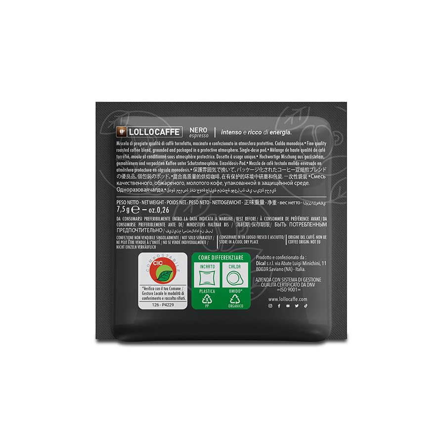 Lollo Caffè cialde carta ESE 44 mm Miscela Nera Mokona Tazzona, 300 pezzi