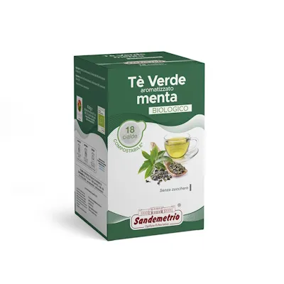 SignoriCaffè Tè e Tisane SanDemetrio Tè verde alla menta cialde 18 pezzi