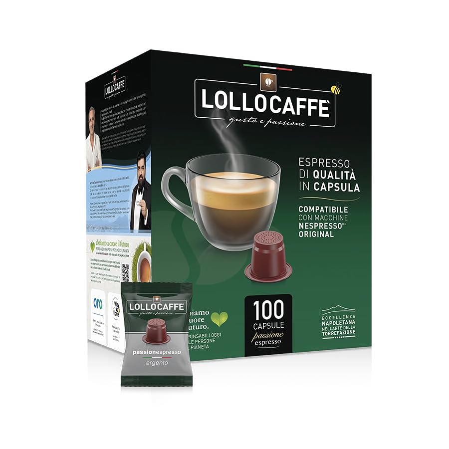 Lollo Caffe Passione Espresso Miscela Argento capsule 200 pezzi compatibili Nespresso