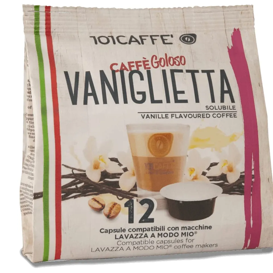101 Caffè Vaniglietta capsule 12 pezzi al gusto di vaniglia
