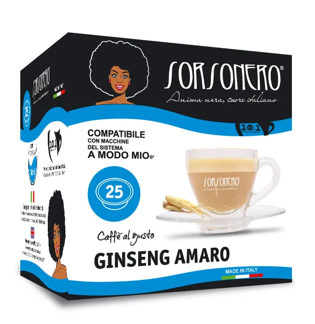 Greco Caffè Bevande Solubili 100% Ginseng Amaro capsule 25 pezzi A Modo Mio