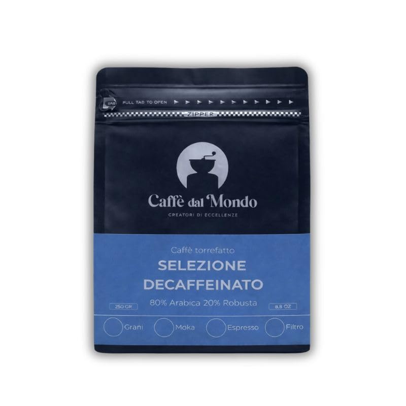 Caffè dal Mondo Caffè in Grani e Macinato Selezione Decaffeinato caffè macinato 250 g senza caffeina