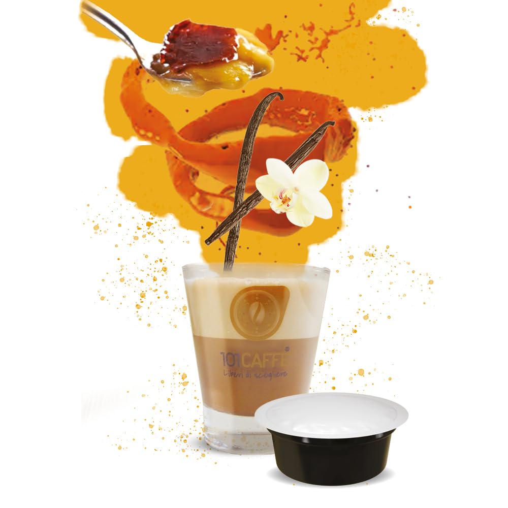 101 Caffè BEVANDE GOLOSE Crème brûlée capsule 12 compatibili Lavazza A Modo Mio