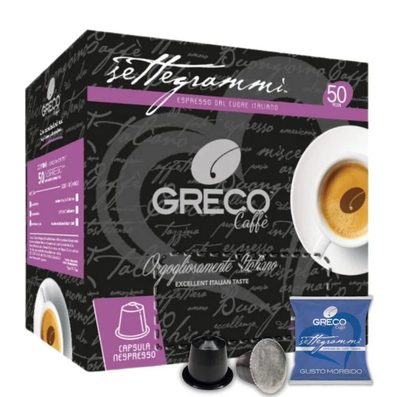Greco Caffè Nespresso® Compatibile 100% capsule 50 pezzi gusto morbido