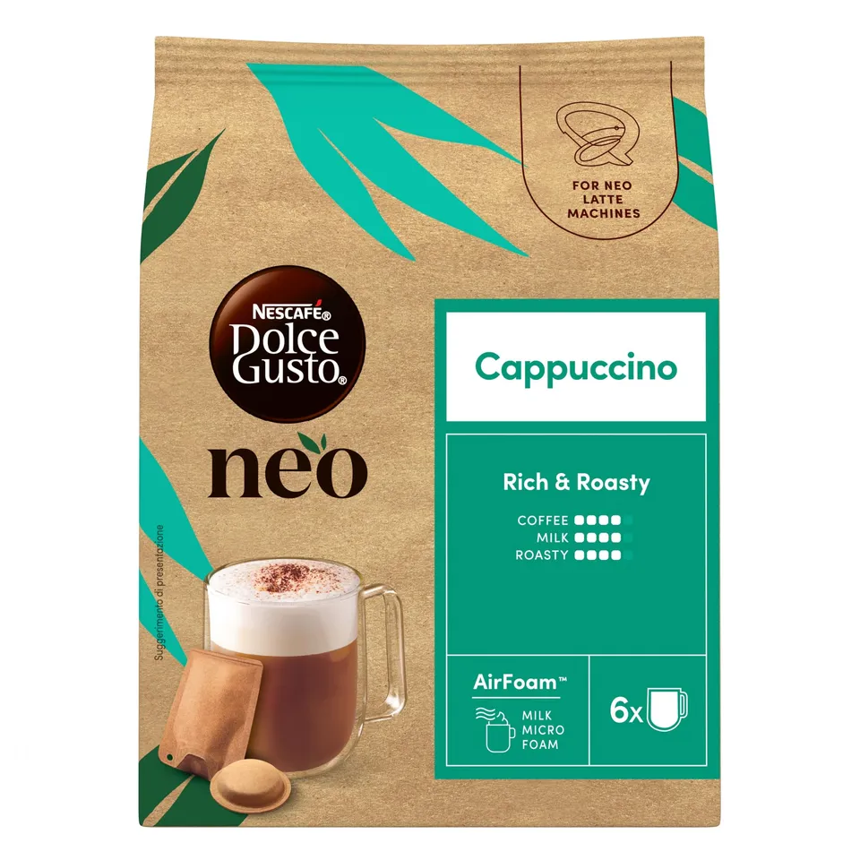 NESCAFÉ Dolce Gusto NEO Cappuccino capsule 6 pezzi e 6 bustine latte
