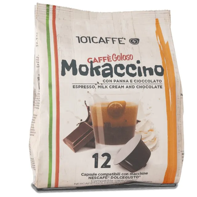 101 Caffè Mokaccino capsule compatibili 12 pezzi panna e cioccolato