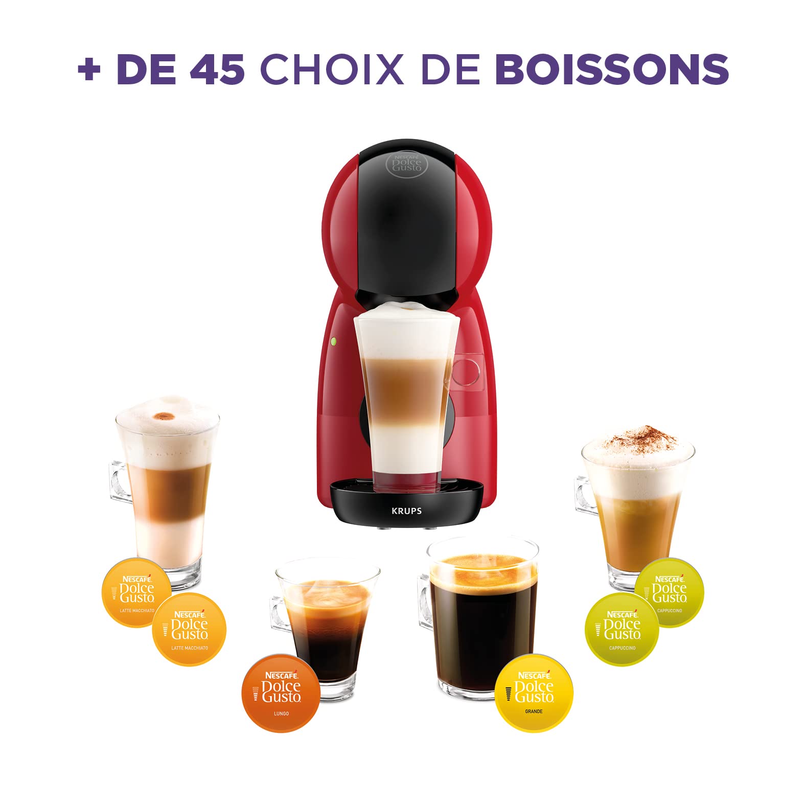 NESCAFÉ Dolce Gusto Piccolo XS KP1A3510 macchina a capsule rossa 15 bar