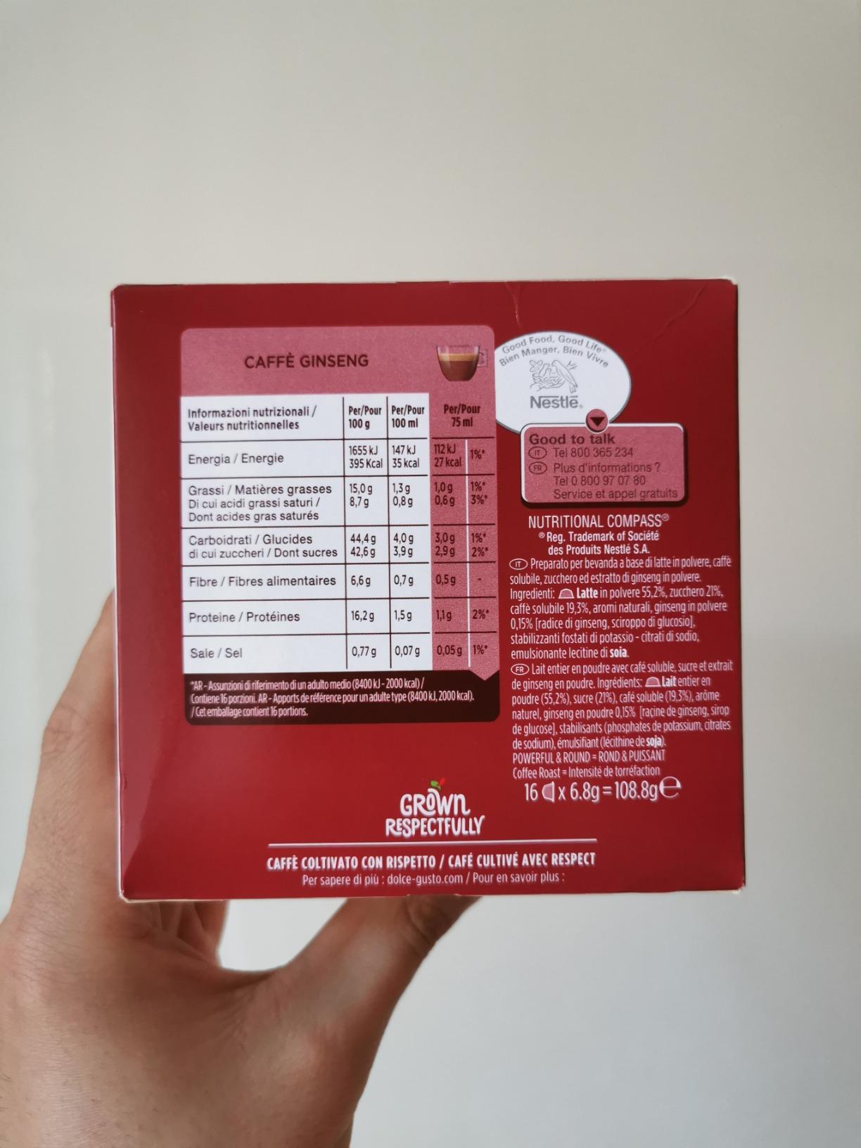 NESCAFÉ Dolce Gusto Caffè Ginseng capsule 96 pezzi con ginseng coreano