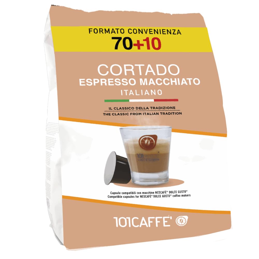 101 Caffè Cortado capsule 80 pezzi compatibili Dolce Gusto