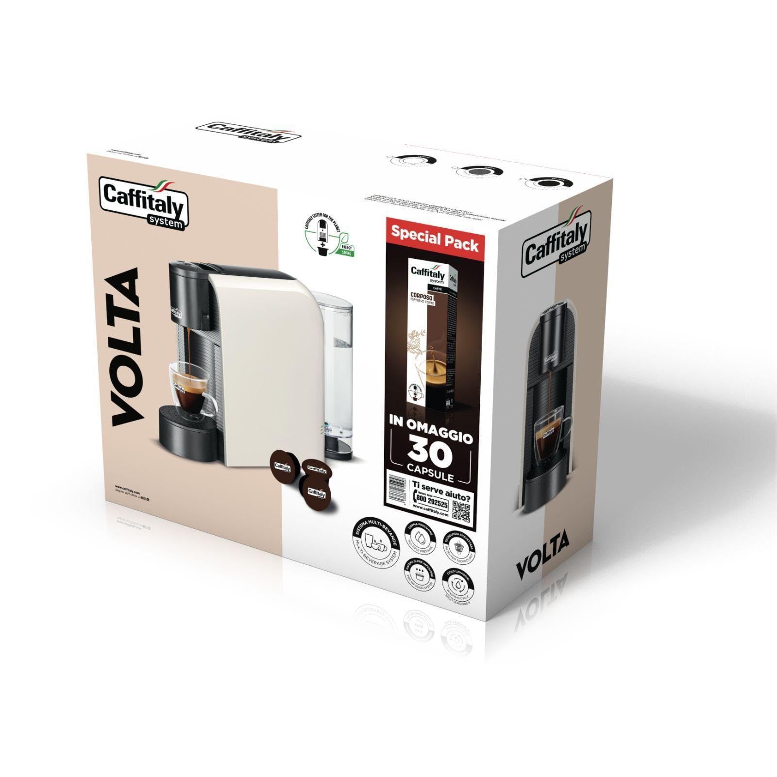 Caffitaly System Volta macchina da caffè bianca con 30 capsule