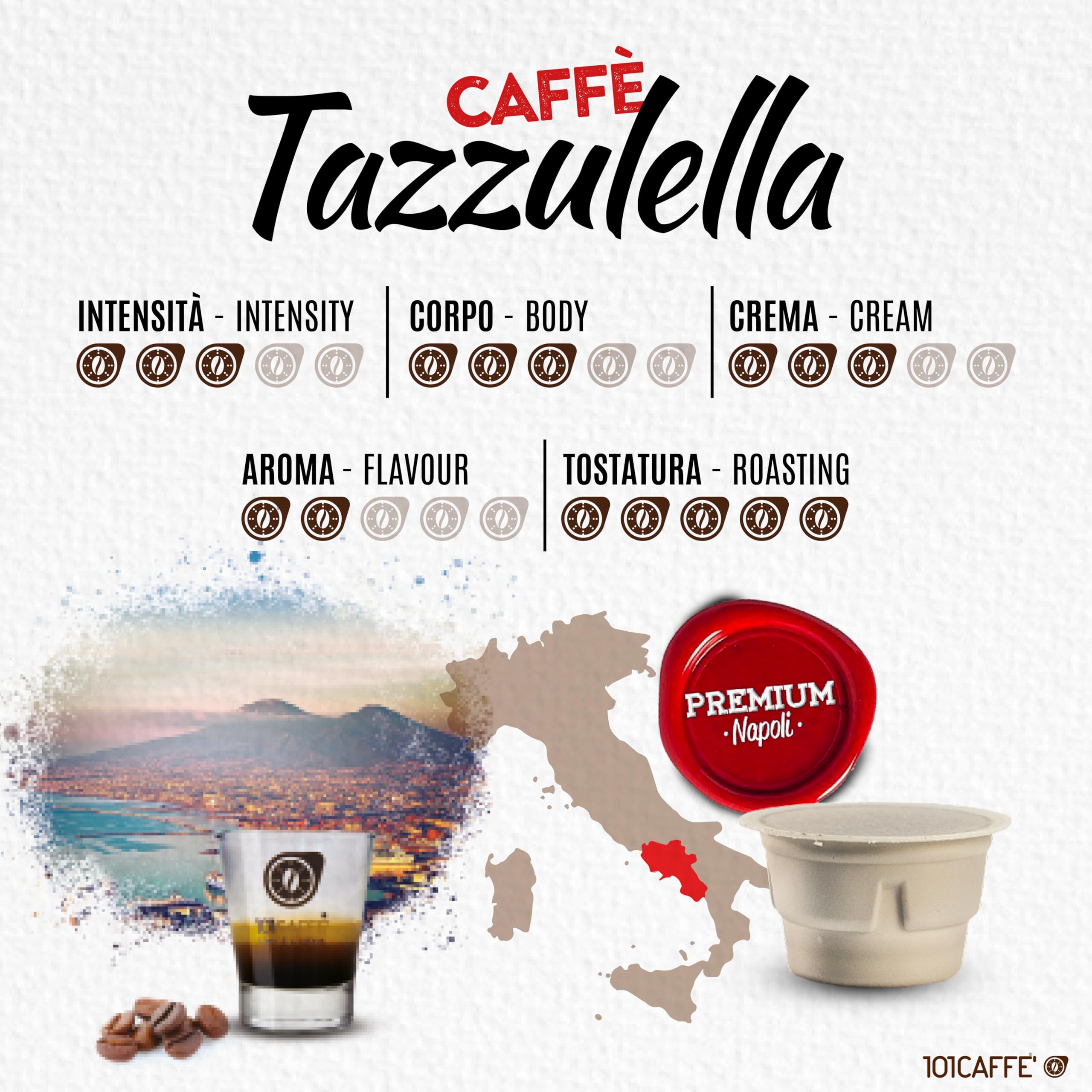101 Caffè Tazzulella capsule caffè 50 pezzi miscela 50% Arabica
