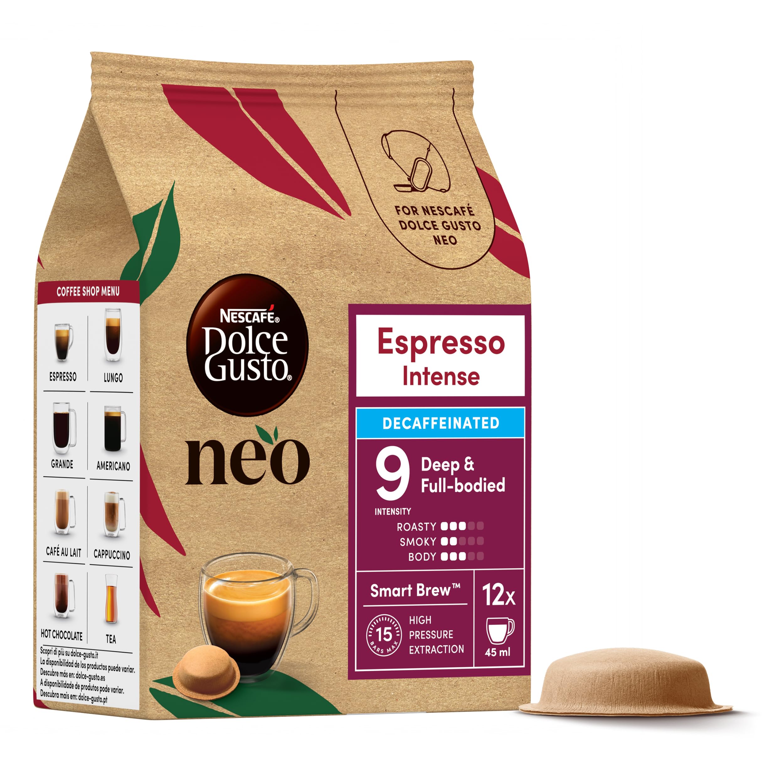 NESCAFÉ Dolce Gusto NEO Espresso Intenso Decaffeinato capsule 12 pezzi