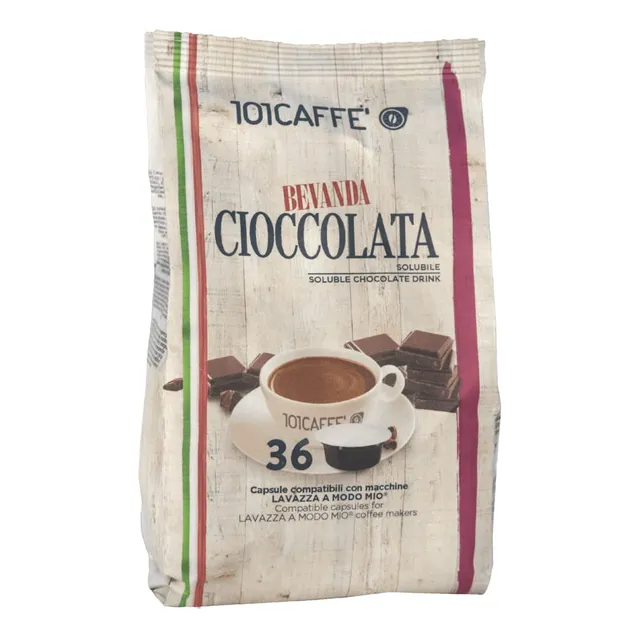 101 Caffè BEVANDE GOLOSE Cioccolata capsule 36 pezzi compatibili Lavazza A Modo Mio