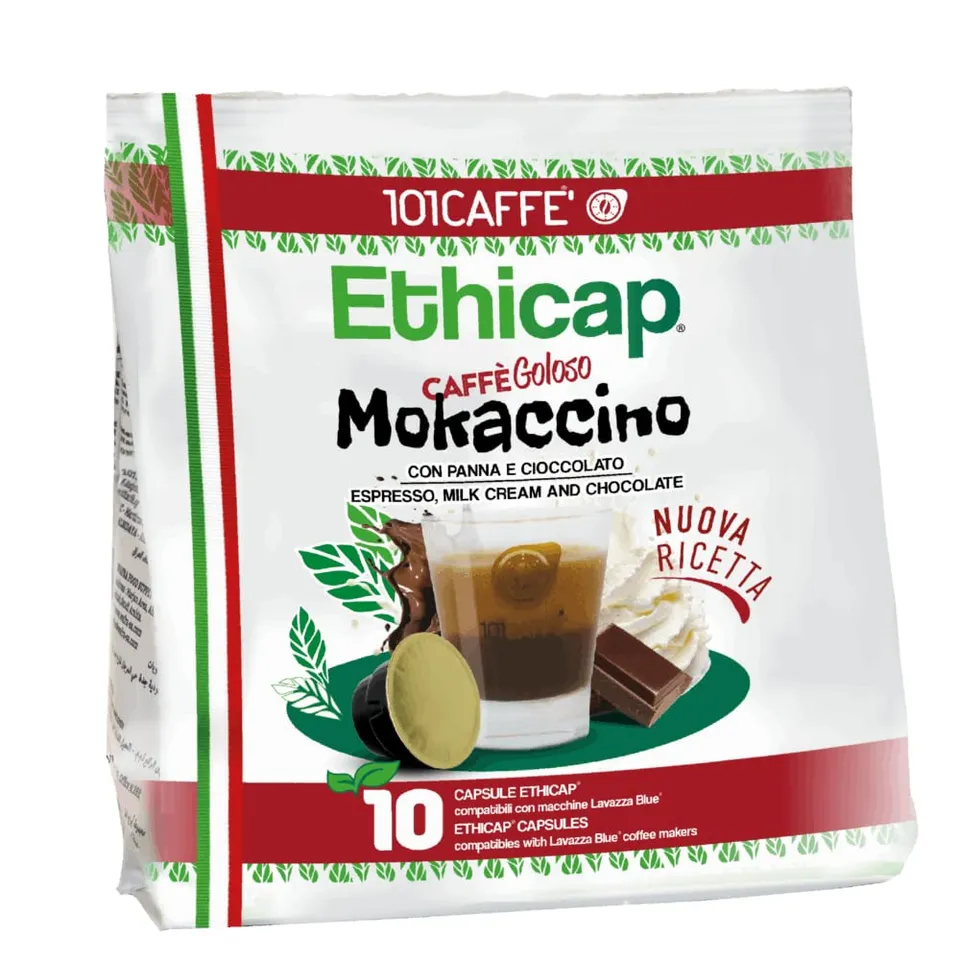 101 Caffè BEVANDE GOLOSE Mokaccino capsule Ethicap 10 pezzi panna e cioccolato