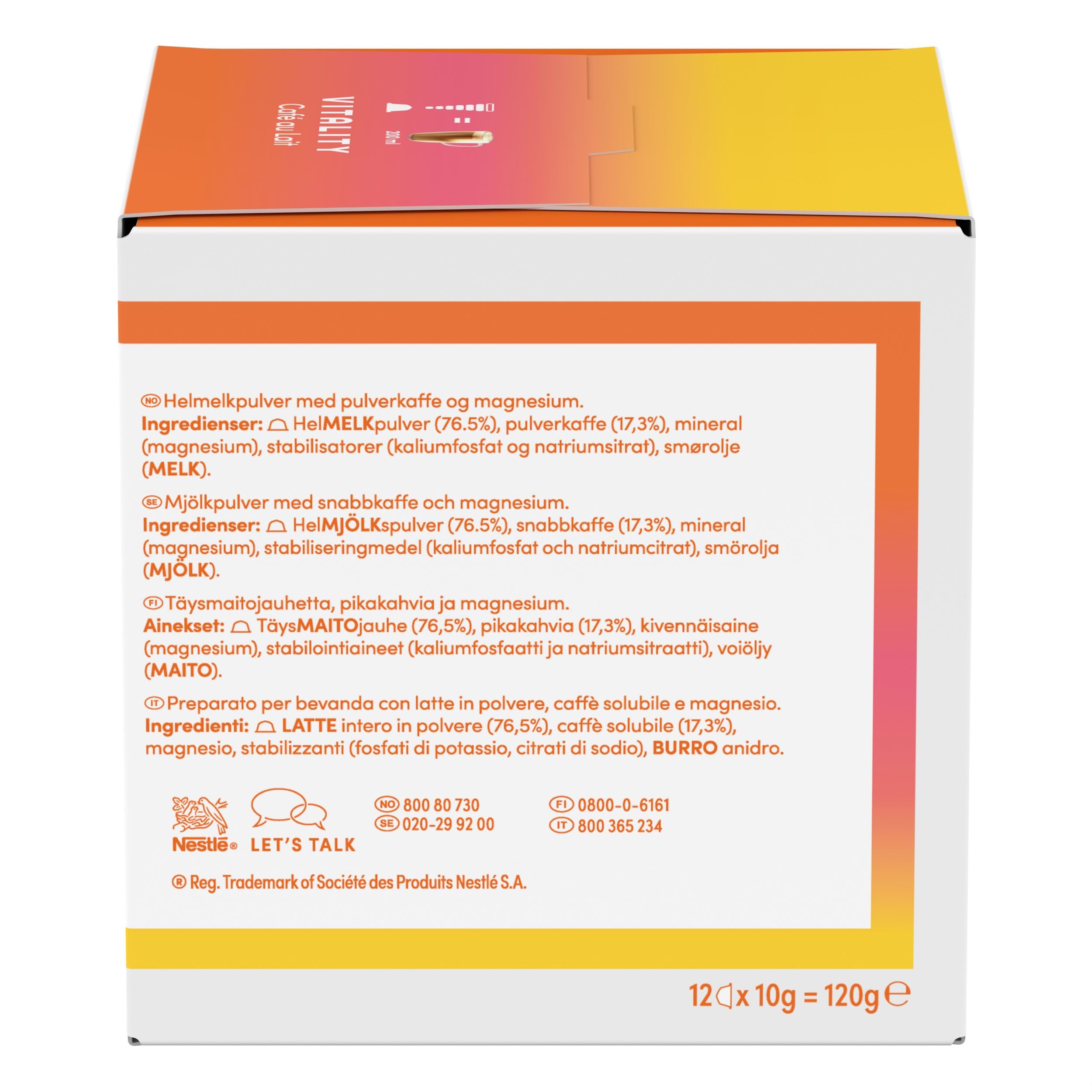 Gusto NESCAFÉ DOLCE GUSTO Vitality Caffè Au Lait con Magnesio capsule 36