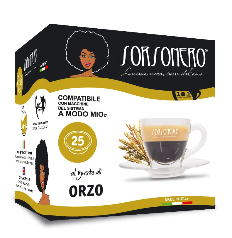 Greco Caffè Bevande Solubili 100% A Modo Mio Orzo capsule 25 pezzi senza caffeina