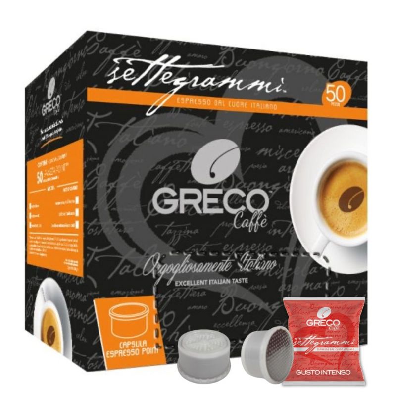 Greco Caffè Espresso Point Compatibile 100% Gusto Intenso capsule 50 pezzi intensità 10/10