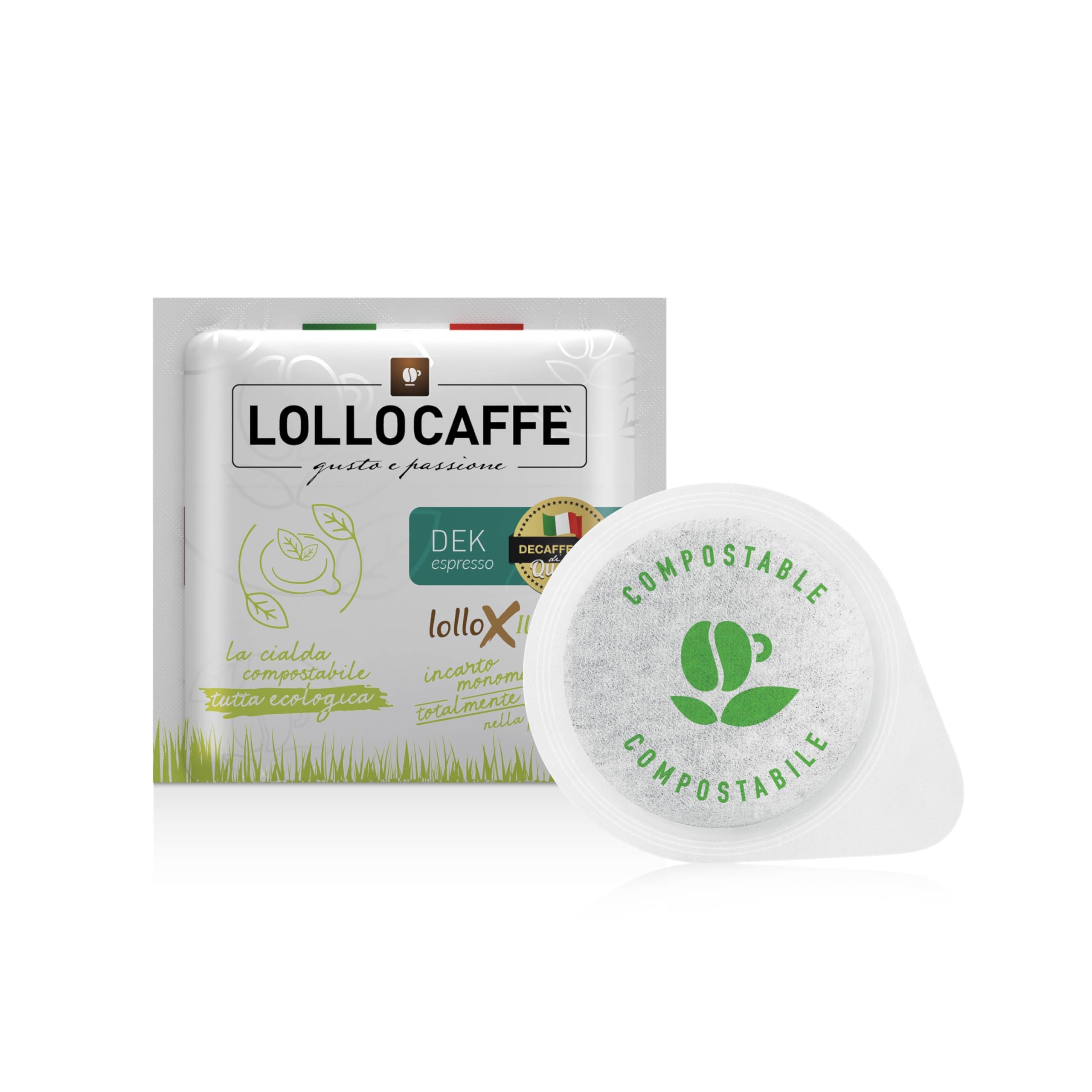 Lollo Caffè Dec espresso cialde ESE 44 mm 150 pezzi decaffeinato