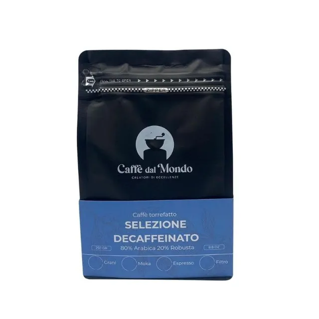 Caffè dal Mondo Caffè in Grani e Macinato Selezione Decaffeinato caffè in grani 250 g