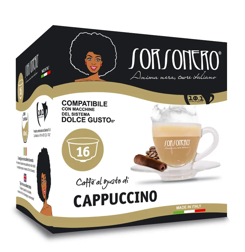 Greco Caffè Bevande Solubili 100% Dolce Gusto cappuccino 16 capsule nocciola