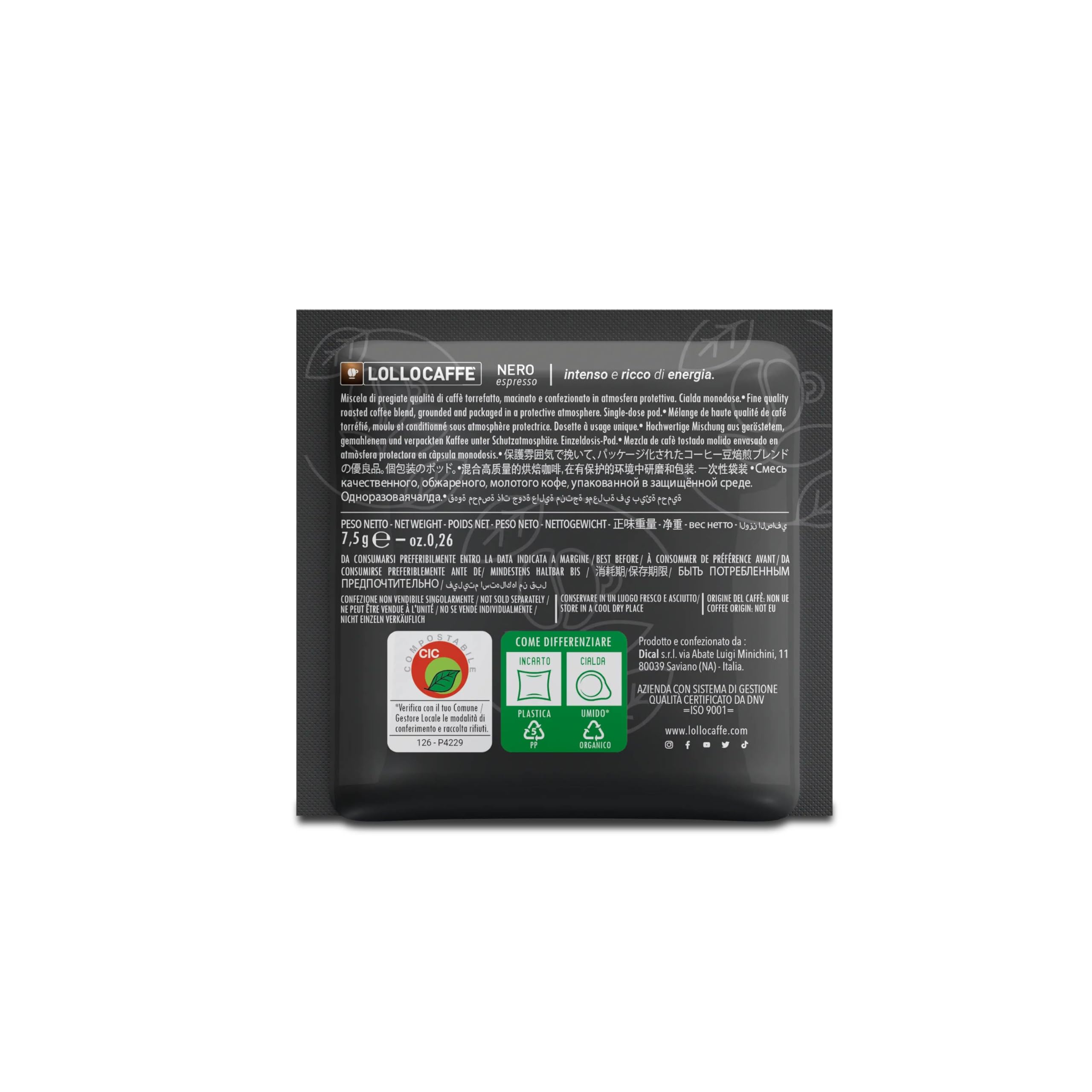 Lollo Caffè CIALDE Miscela Nera cialde 150 ESE 44 mm