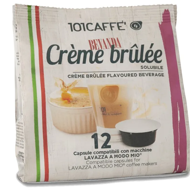 101 Caffè BEVANDE GOLOSE Crème brûlée capsule 12 compatibili Lavazza A Modo Mio