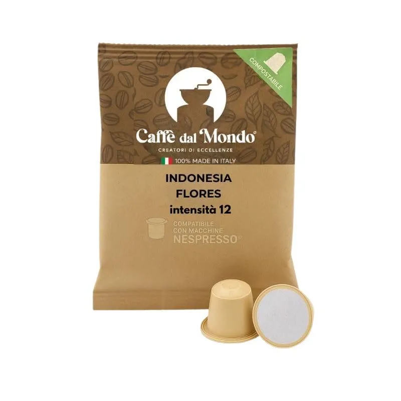 Caffè dal Mondo Capsule compatibili Nespresso Indonesia Flores 80 compostabili