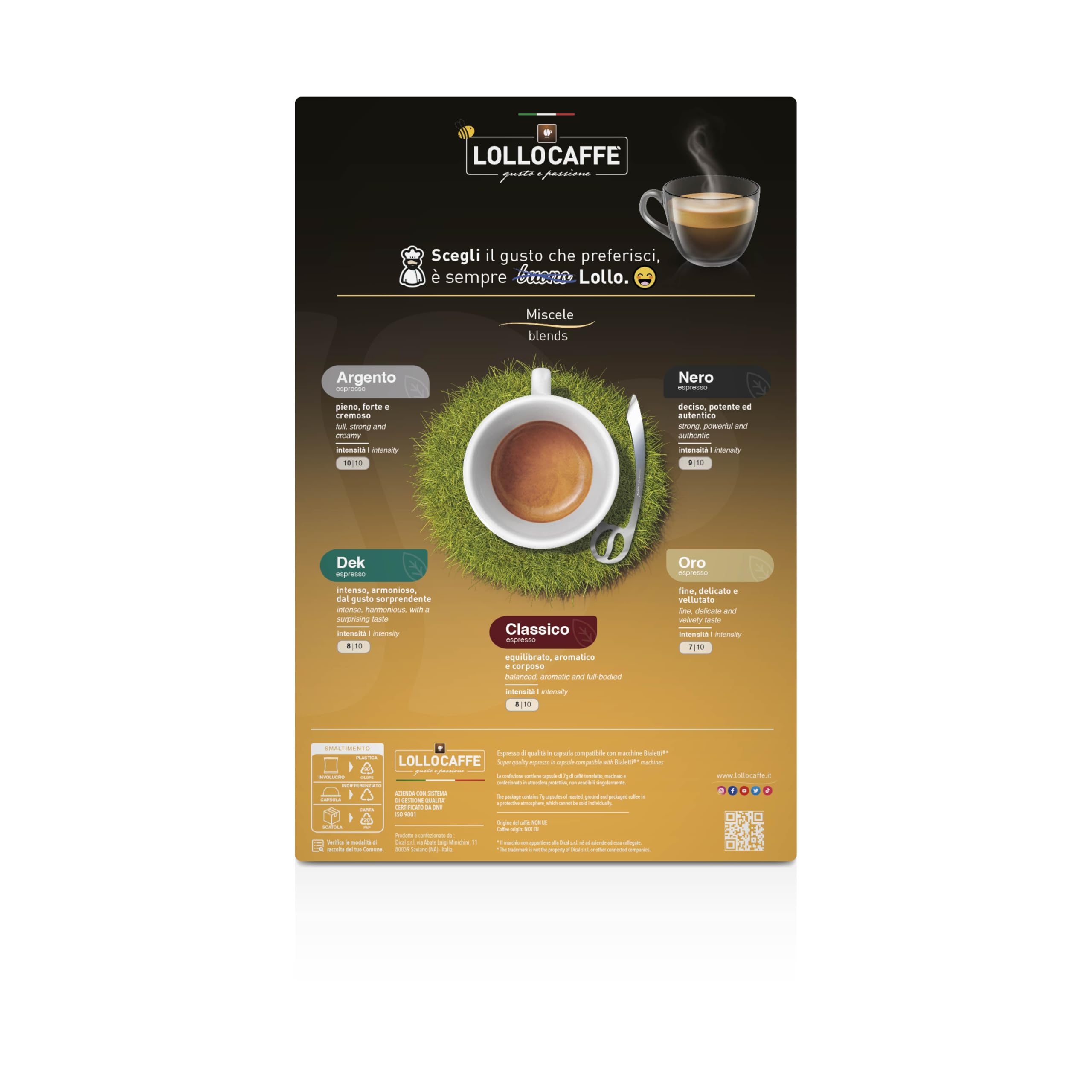 Lollo Caffè COMPATIBILE BIALETTI®* Miscela Nera capsule 100 pezzi