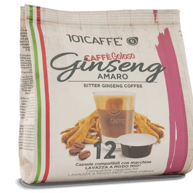 101 Caffè CAFFÈ Ginseng Amaro capsule 12 pezzi compatibili Lavazza A Modo Mio