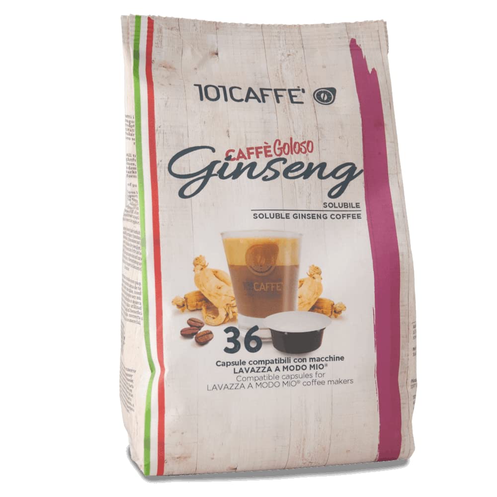 101 Caffè CAFFÈ Caffè al Ginseng capsule 36 pezzi compatibili Lavazza A Modo Mio